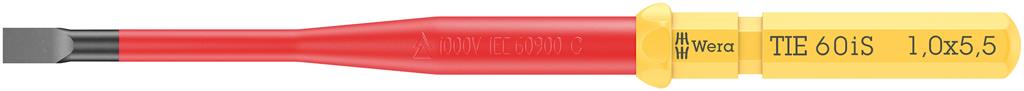 Острие шлиц 1.0x5.5x157 Slim, 60 Kraftform Kompakt VDE 1000V Wera