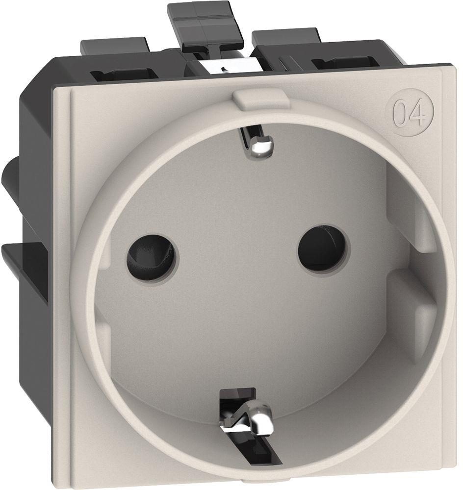 Контакт ШУКО 2P+E 2 мод. 16A детска защита авт. клеми цвят Крем Living Now Bticino