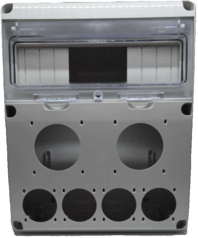 Табло за индустриални контакти и DIN модули IP55, UV, серия Enerbox /11 DIN, 2х16-32A и 8хшуко/ Scame