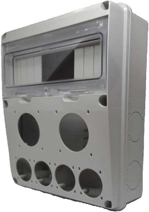 Табло за индустриални контакти и DIN модули IP55, UV, серия Enerbox /11 DIN, 2х16-32A и 8хшуко/ Scame