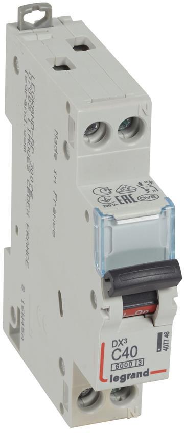 Автоматичен прекъсвач DX3 1P+N 40A крива С 6kA Legrand