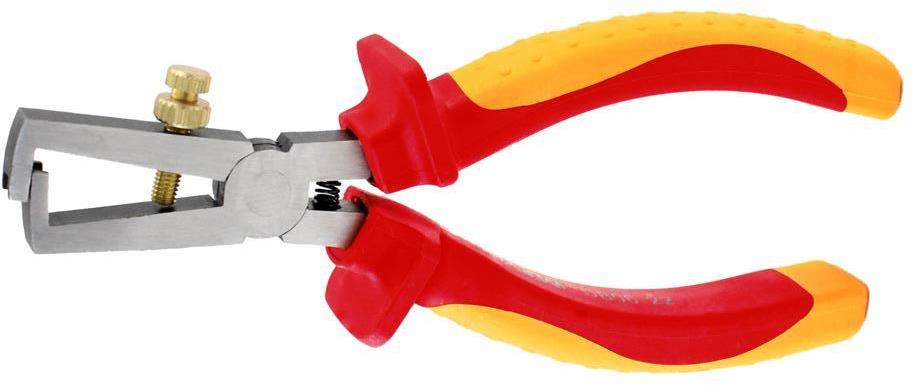 Клещи заголващи универсални, хромирани, жило Ø5-10мм, VDE 1000V жълто-червена ръкохватка 160мм, с отваряща пружина, Commel