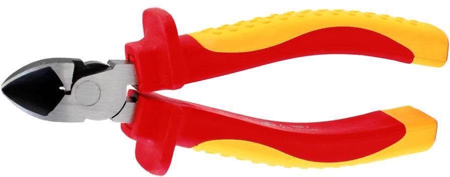Клещи диагонални резачки, хромирани, VDE 1000V жълто-червена ръкохватка 160мм, Commel