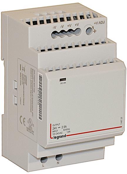 Захранващ блок 1P In:100...240Vac Out:24Vdc 2.2A, 3DIN, Legrand