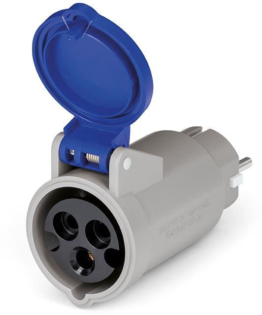 Индустриален адаптер от шуко 16A към евро контакт 2P+Е 16A серия Adapto Scame