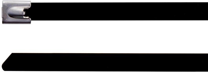 Кабелна връзка стоманена 360х4.6мм /100бр пакет/-40+150гр. стомана AISI304 с PO обвивка max опън 450N BM Italy