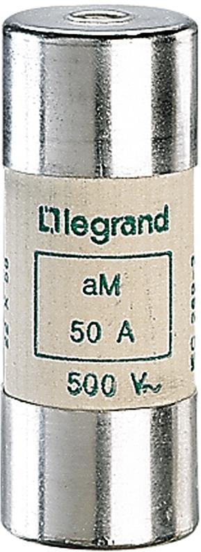 Стопяем цилиндричен предпазител тип aM 50A 22x58мм с индикатор Legrand