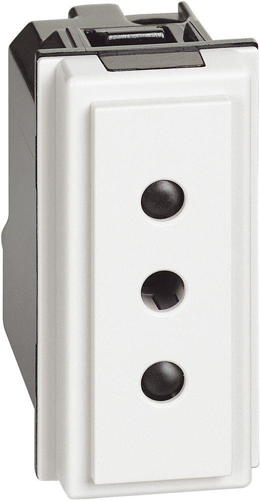 Контакт ИТАЛИАНСКИ стандарт 2P+Е 1 мод. 10A детска защита цвят Бял Living Now Bticino