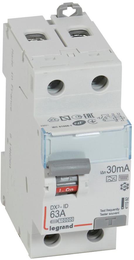 ДТЗ 2P 63A 30mА серия DX3 ID тип F Legrand