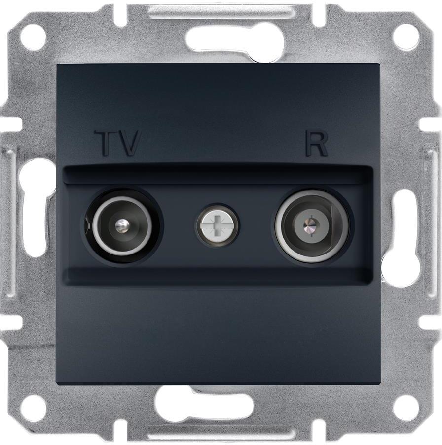 Розетка TV+R крайна 1dB цвят Антрацит Asfora SE