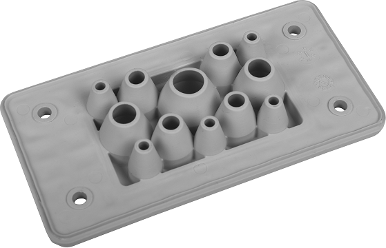 Панел с кабелни входове MH10/F12-1 за 12 кабела IP66 сив RAL 7035 самогасящ UL94 V0 MOREK