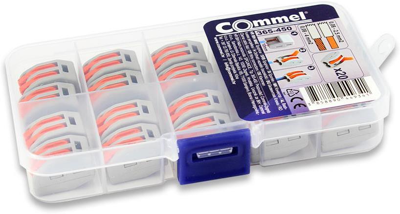 Бърза връзка отваряема 2х0,2-4мм2 за гъвкав/твърд проводник 32A 250V (кут. 20 бр.) Commel