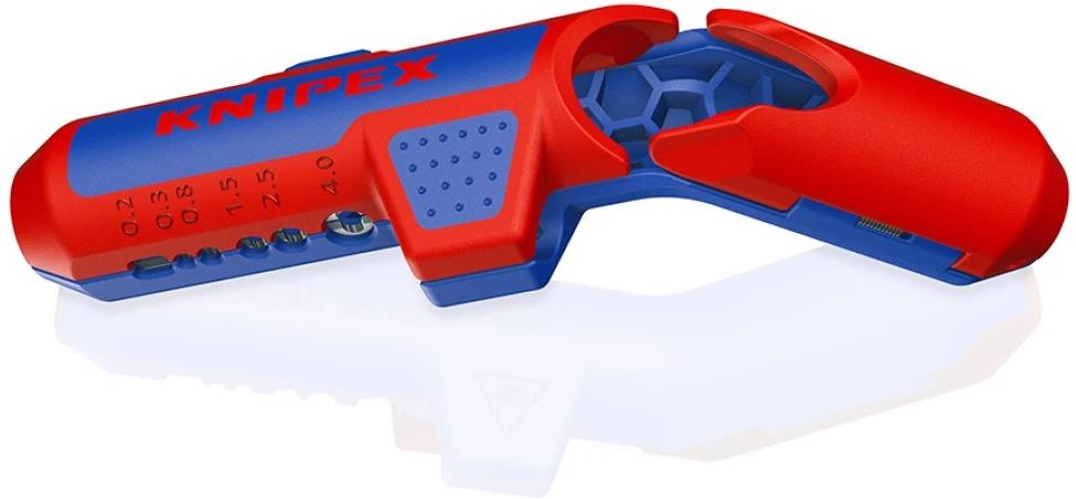 Универсален инструмент за заголване на PV кабели ErgoStrip, дясна ръкохватка 135мм, с фиксатор, Knipex