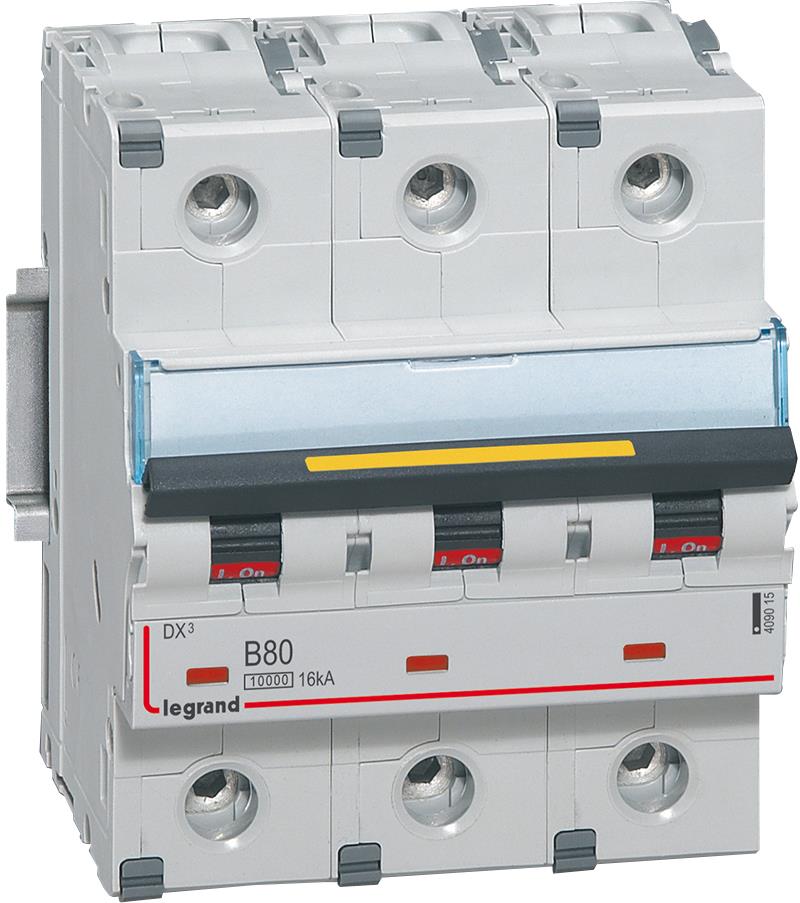 Автоматичен прекъсвач DX3 3P 80A крива B 10kA 3 мод. Legrand