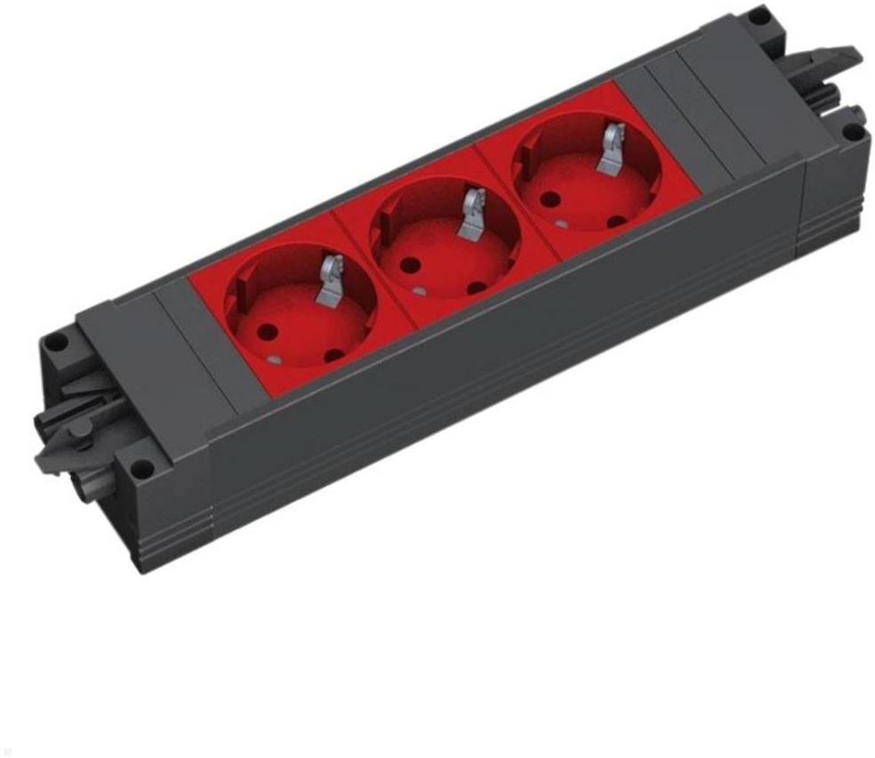 Модул STEP BASE с 3х Шуко, цвят Червен, Bachmann