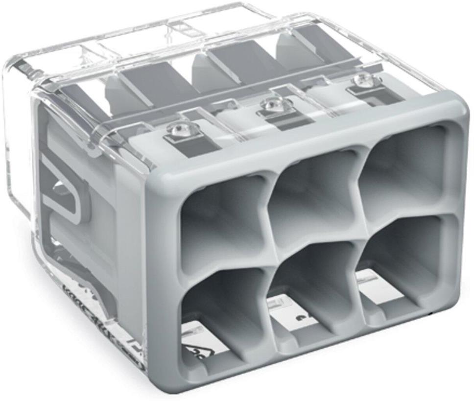 Бърза връзка Wago 6х0,75-4 mm2 (50бр.) сива за твърд проводник