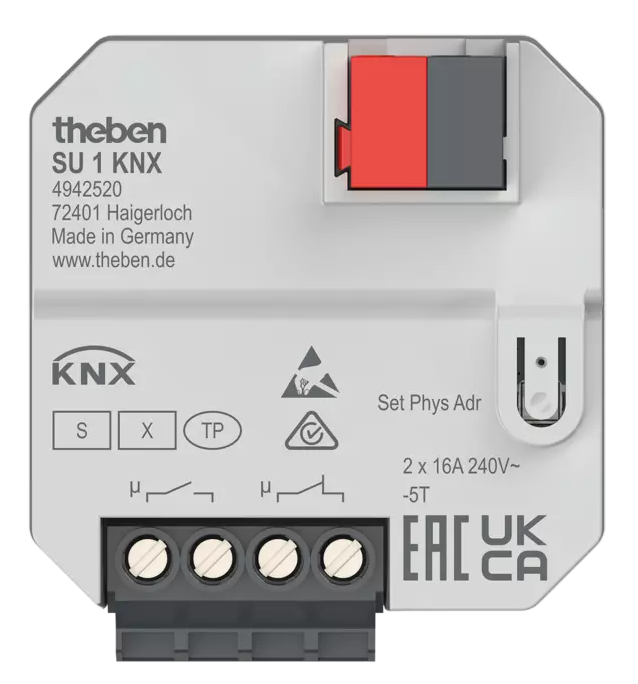 Модул входове/изходи SU 1x 16A 44х44mm KNX Theben