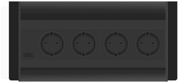 Модул Flip-S 4M с 4х Шуко, цвят Черен/Черен, ABL