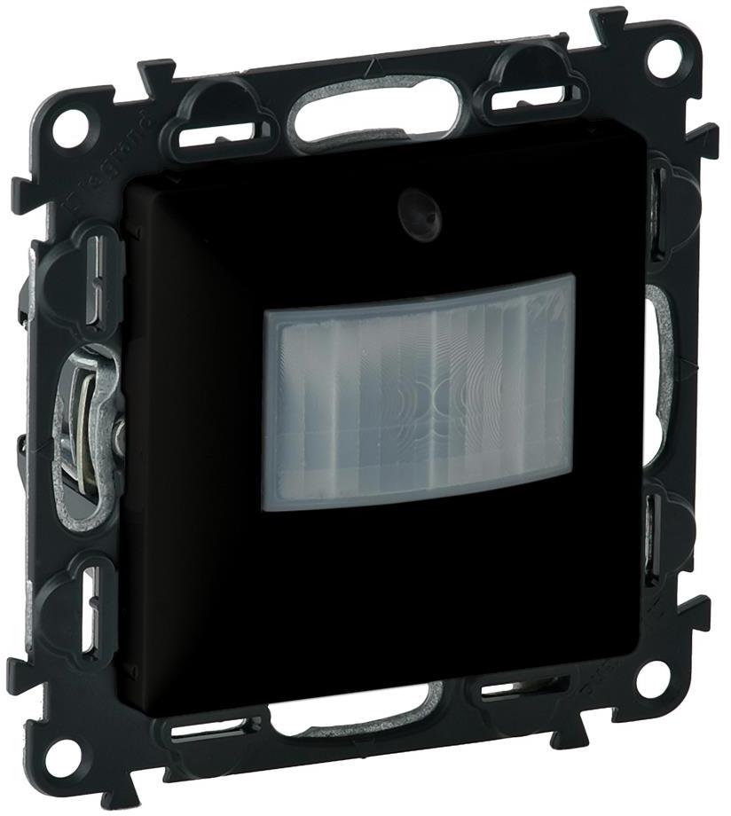 Датчик за движение PIR, 120°, обхват 8m @ h=1.2m, LED ≤ 500W, изисква неутрала, цвят черен Valena Life Legrand