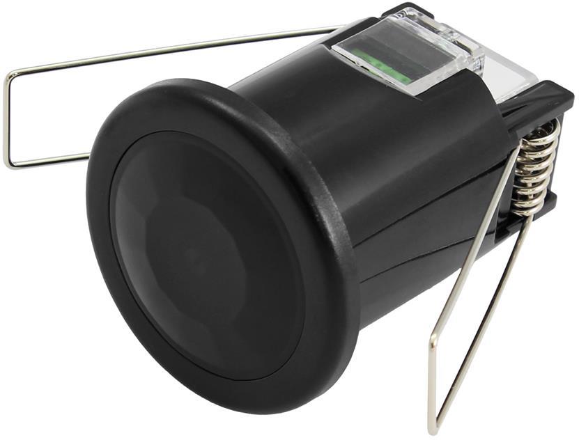 Датчик за движение PIR, за вграждане в таван, 360°, обхват D8m @ h=2.2m, IP20, цвят Черен Commel