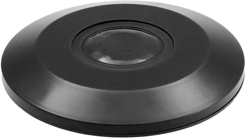 Датчик за движение PIR, за открит монтаж на таван, 360°, обхват D6m @ h=2.5m, IP20, Slim, цвят Черен Commel