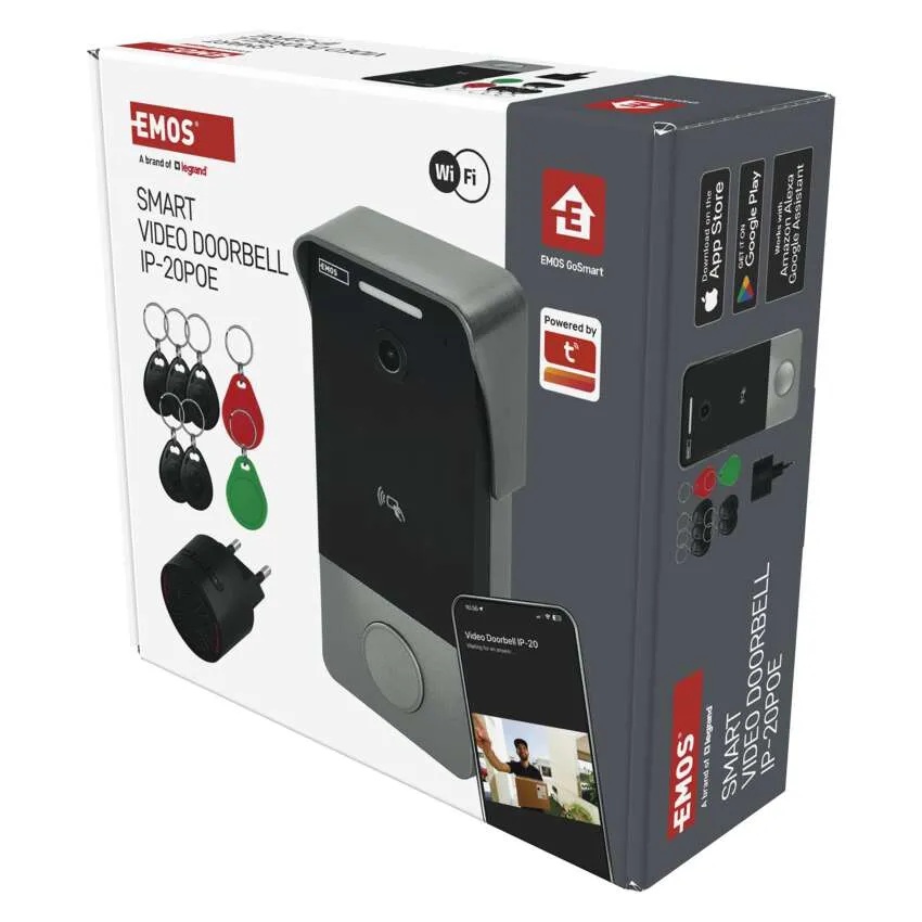 Видео бутон с RFID и звънец 12Vdc IP-20PoE Wi-Fi GoSmart EMOS