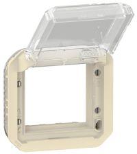Адаптер за Mosaic 45x45мм с прозрачен капак механизъм цвят Крем IP55 Plexo New Legrand