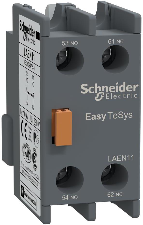 Блок помощни контакти EasyPact TVS 1NO-1NC челен монтаж SE