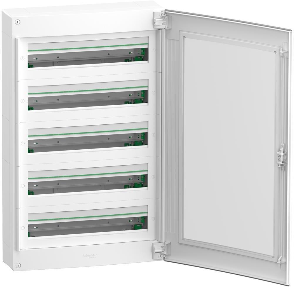 Табло за открит монтаж PrismaSet XS 120 модула (5х24) мод. с прозрачна врата и Н и РЕ клеми SE