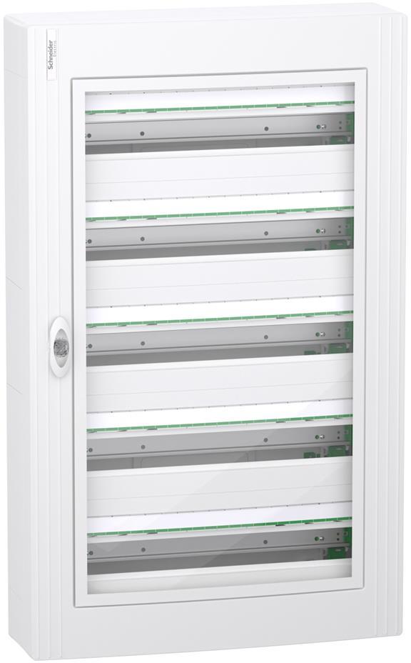 Табло за открит монтаж PrismaSet XS 120 модула (5х24) мод. с прозрачна врата и Н и РЕ клеми SE