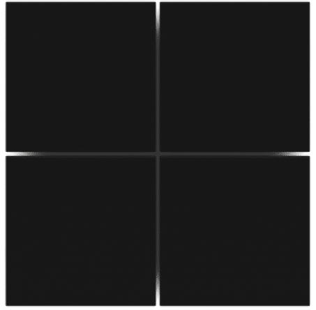 Лицев панел за 4 бутона 40x40 FF Plastic Black EKINEX