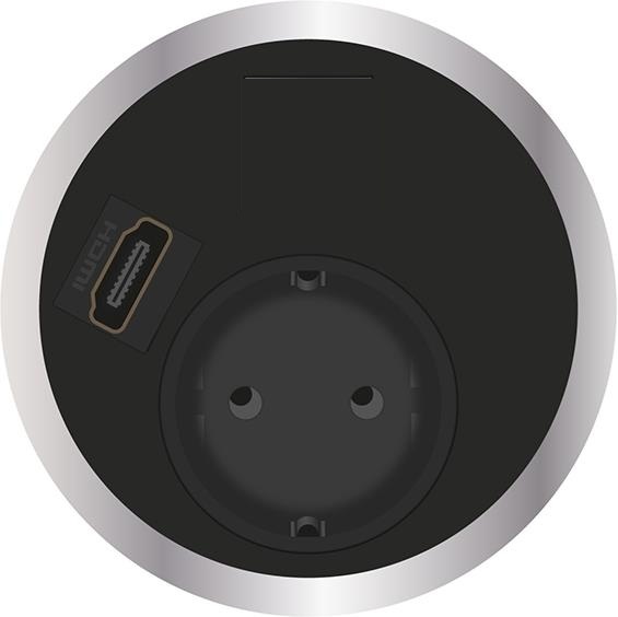Модул Port El с 1х Шуко и HDMI, цвят Черен, ABL
