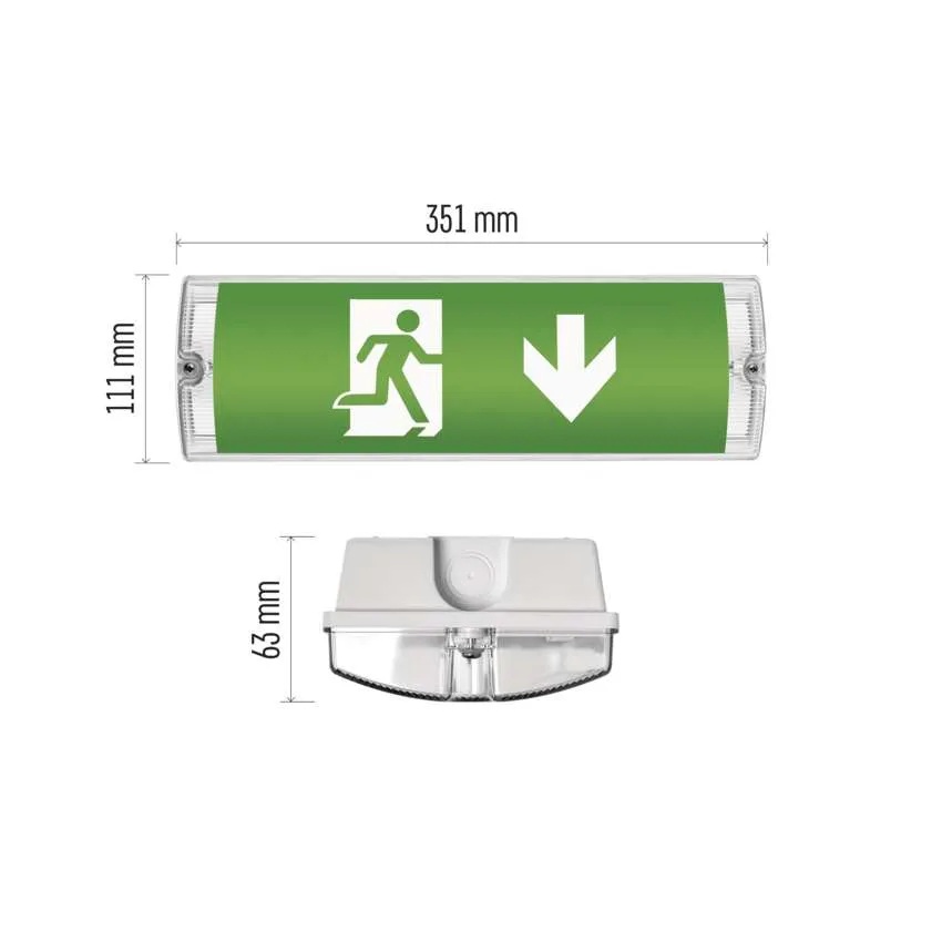 Авариен осветител LED 3W 6500K 150lm 3h IP65 открит монтаж NESSI EMOS