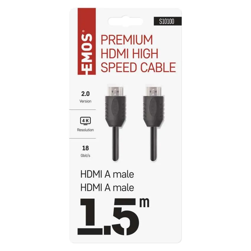 Корда HDMI 2.0 A/M-A/M PVC черна – 1.5m EMOS