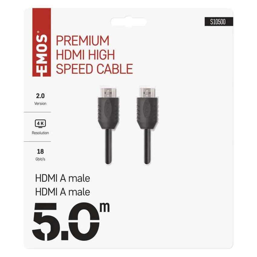 Корда HDMI 2.0 A/M-A/M PVC черна – 5m EMOS
