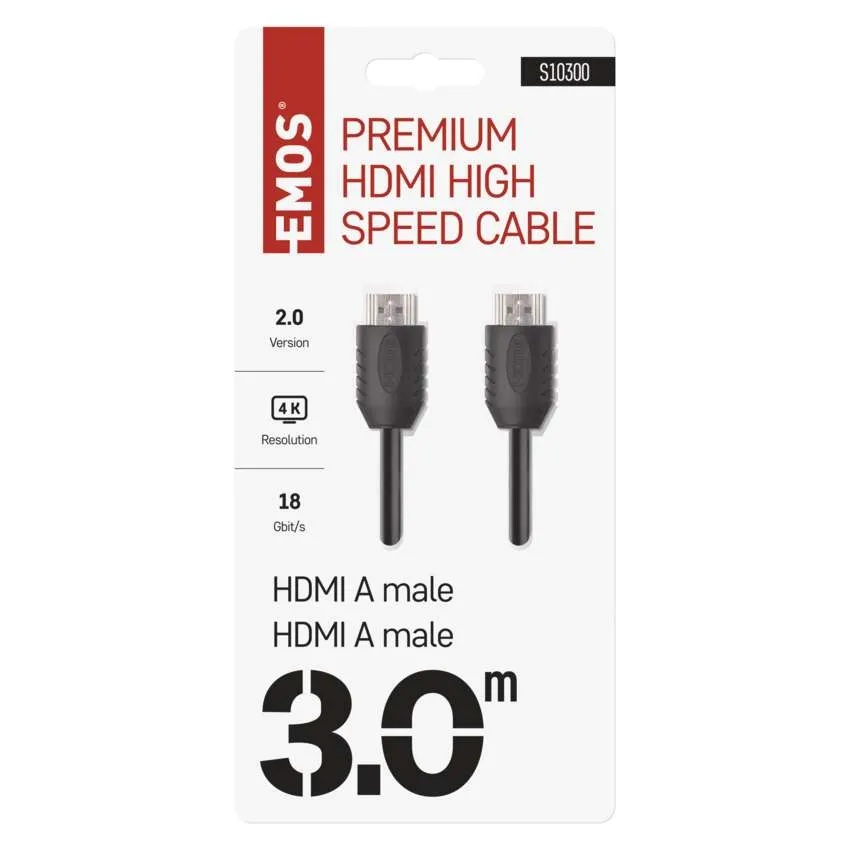 Корда HDMI 2.0 A/M-A/M PVC черна – 3m EMOS