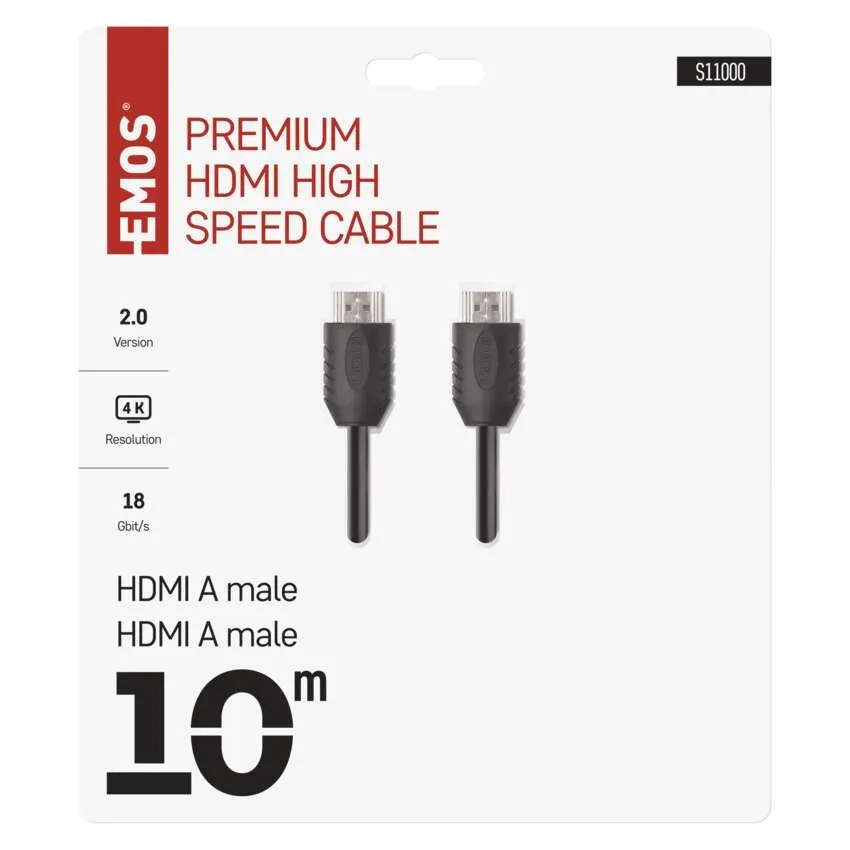 Корда HDMI 2.0 A/M-A/M PVC черна – 10m EMOS