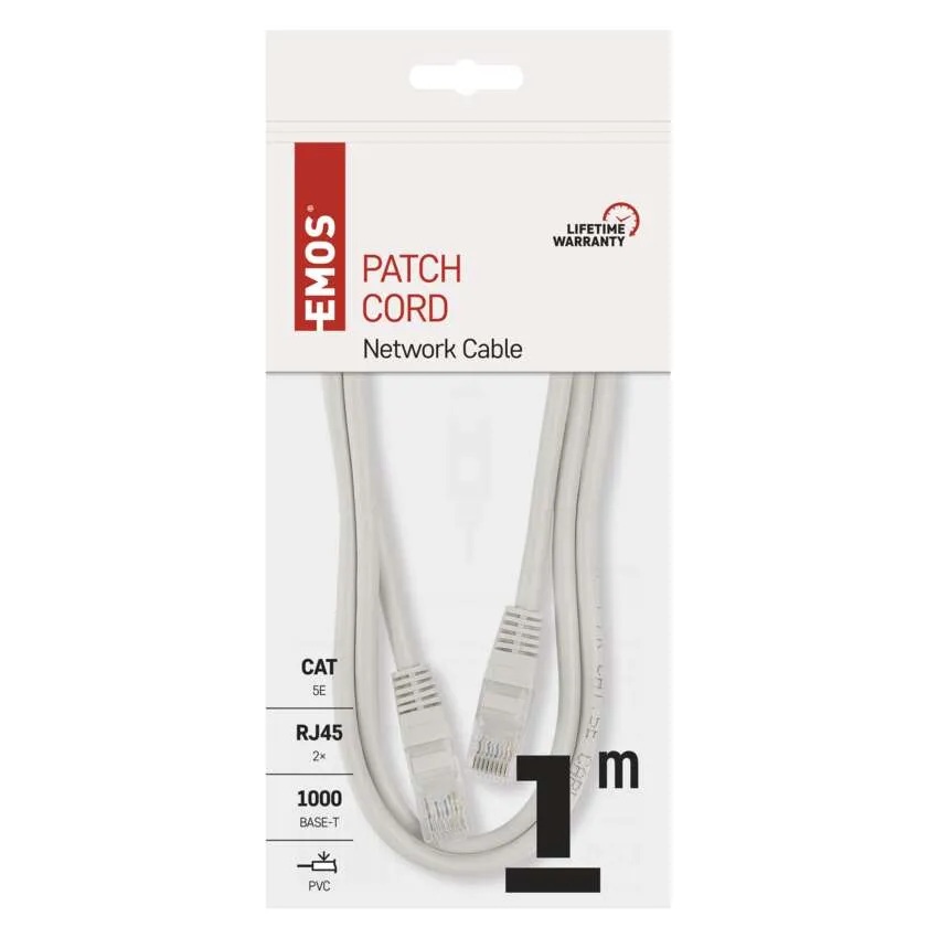 Корда Cat.5e U/UTP PVC сива – 1m EMOS