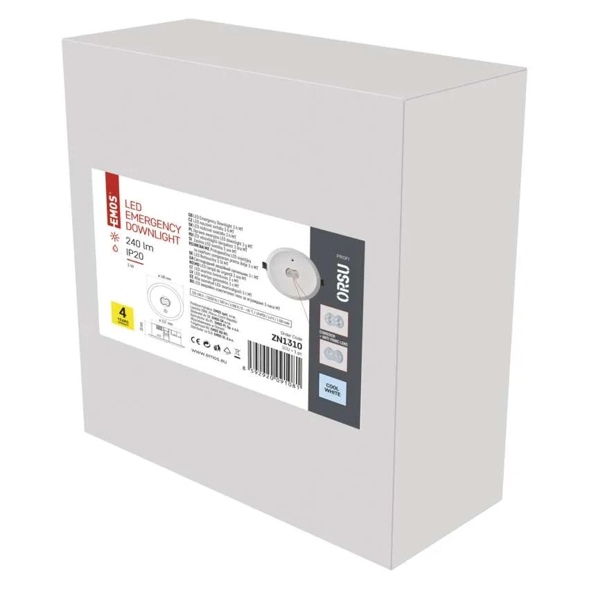 Авариен осветител LED 3W 6500K 240lm 3h IP20 вграден монтаж ORSU EMOS