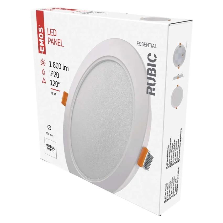 Луна LED DN170 18W 4000K 1800lm 120° 25000h IP20 RUBIC EMOS