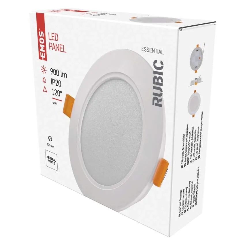 Луна LED DN120 9W 4000K 900lm 120° 25000h IP20 RUBIC EMOS