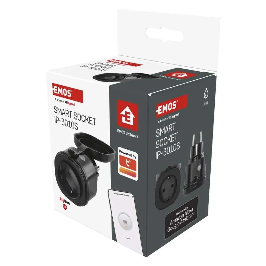 Адаптер Smart за контакт 1х Шуко 16A с мерител IP44 IP-3010S ZigBee GoSmart EMOS