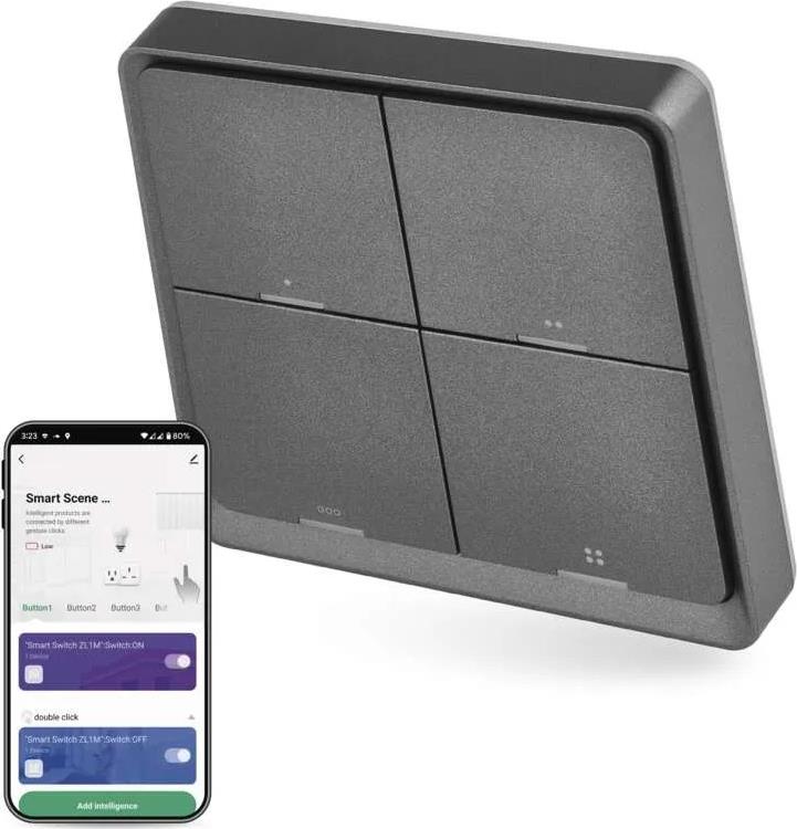 Бутон с 12 функции с батерия антрацит IP-2004ZB ZigBee GoSmart EMOS /до изчерпване/