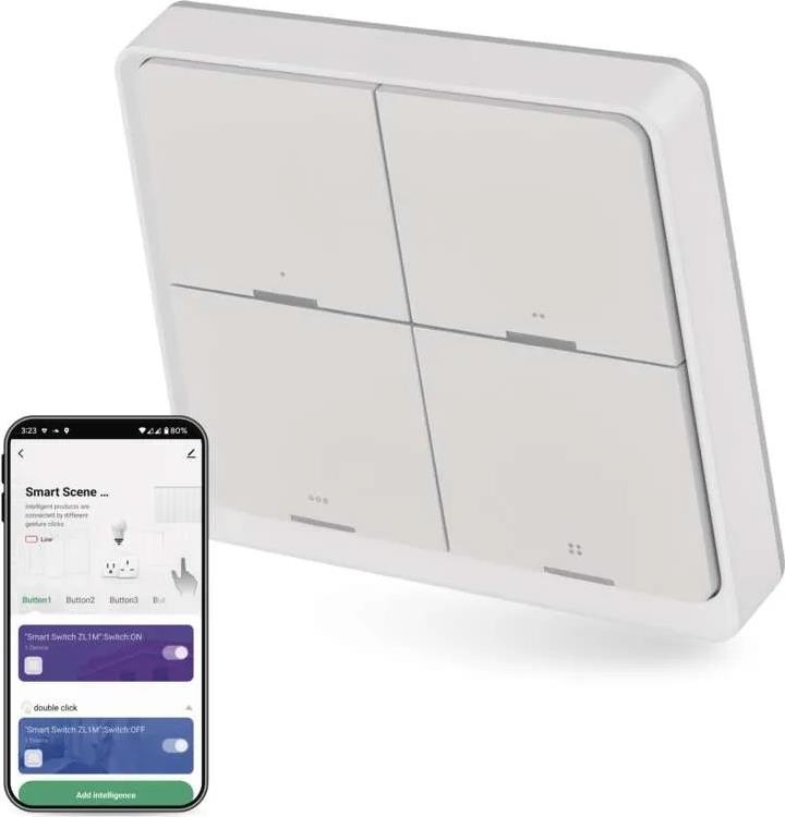 Бутон с 12 функции с батерия бял IP-2004ZW ZigBee GoSmart EMOS /до изчерпване/