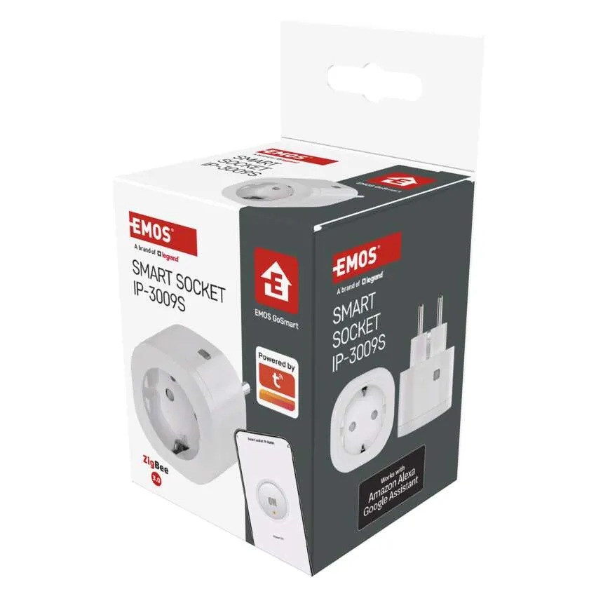 Адаптер Smart за контакт 1х Шуко 16A с мерител IP-3009S ZigBee GoSmart EMOS