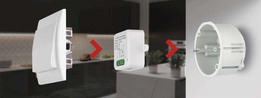 Микромодул Smart реле 1х On/Off 10A изисква неутрала IP-2101SZ ZigBee GoSmart EMOS /до изчерпване/