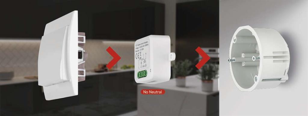 Микромодул Smart реле 1х On/Off 0.3A БЕЗ НЕУТРАЛА IP-2103SZ ZigBee GoSmart EMOS /до изчерпване/