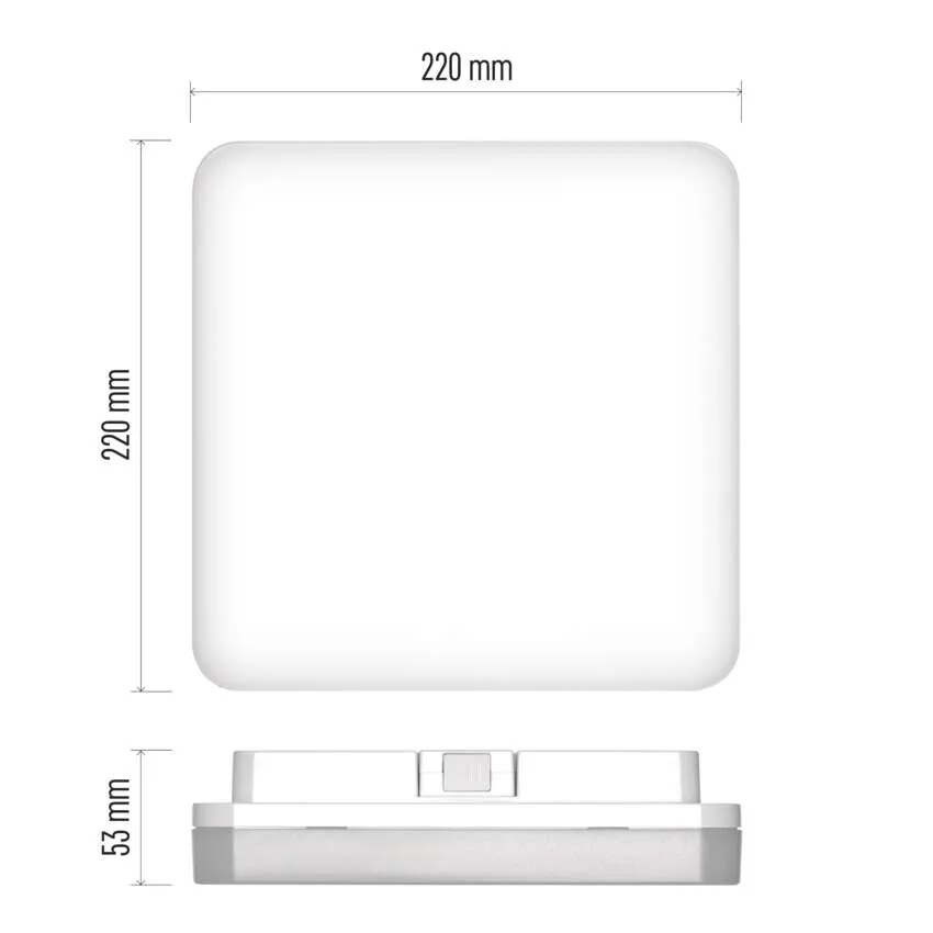 Плафон LED SQ220 15W 4000K 1500lm 120° 30000h IP54 TORI EMOS