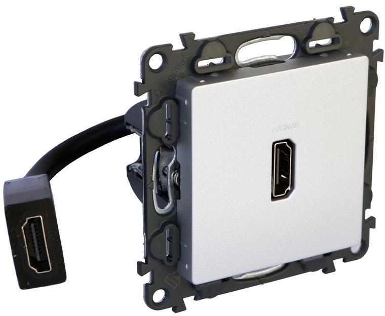 Розетка HDMI с кабел 15см цвят алуминий Valena Life Legrand