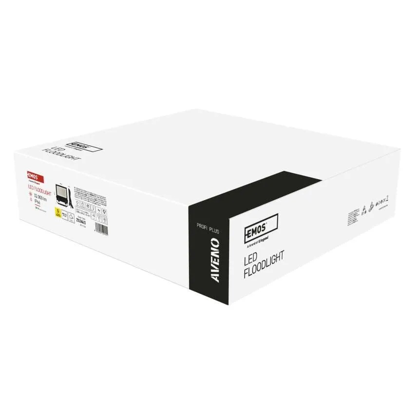 Прожектор LED 200W 4000K 32000lm 90° x 90° 50000h IP66 черен AVENO EMOS